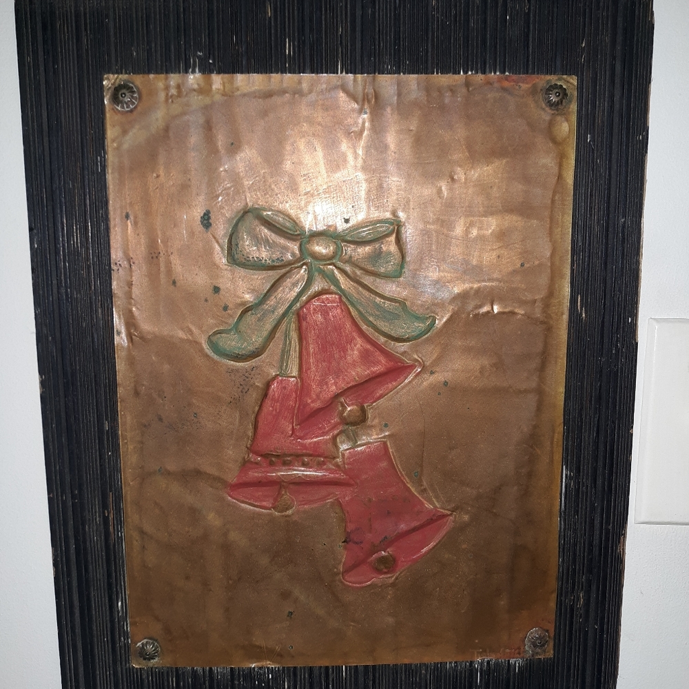 Handpainted copper plaque